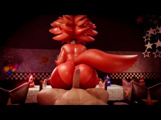 sexy foxy jerks off her dick with her butt.